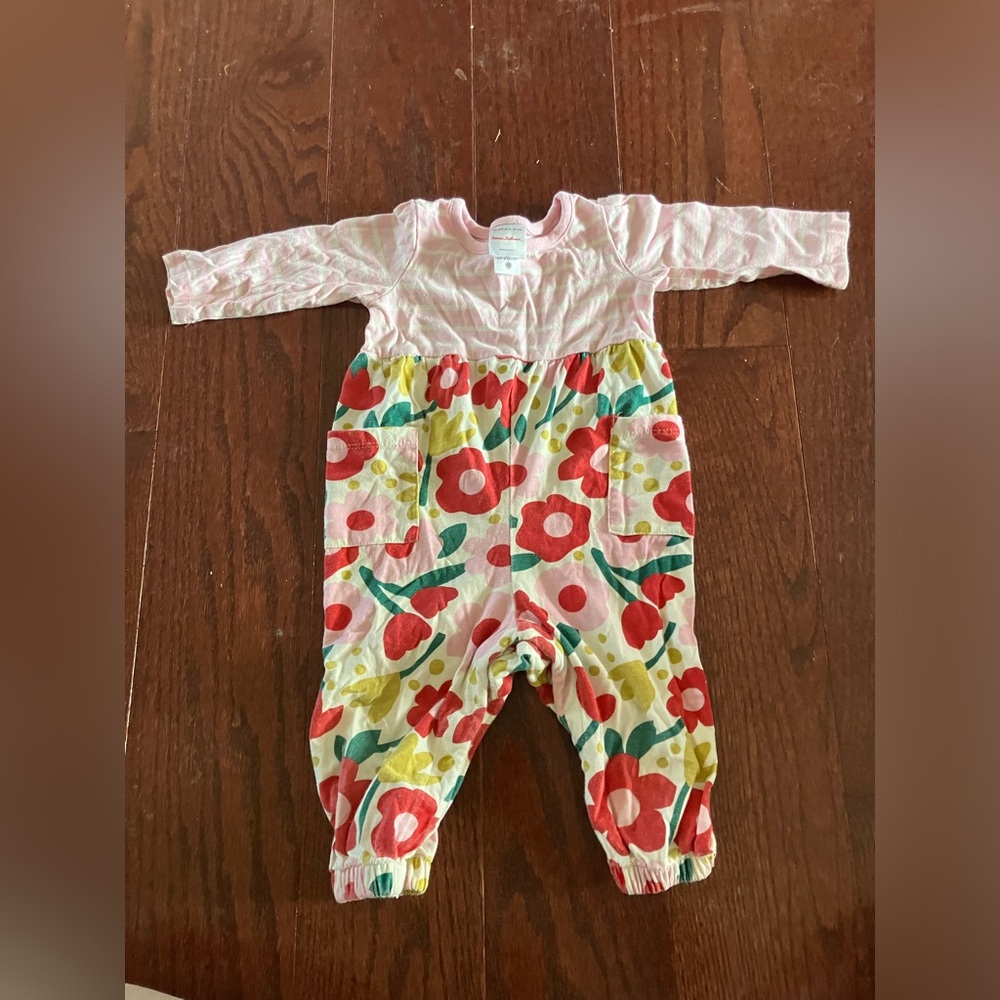 Hanna Andersson Flora Short Sleeve Romper Jumpsuit